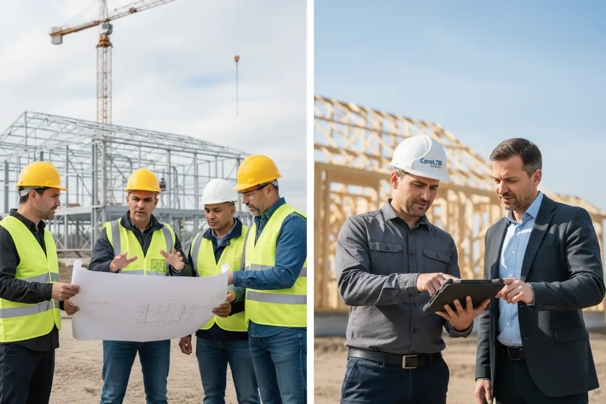 Spotkanie na budowie: Inwestor, Kierownik Budowy i Inspektor Nadzoru