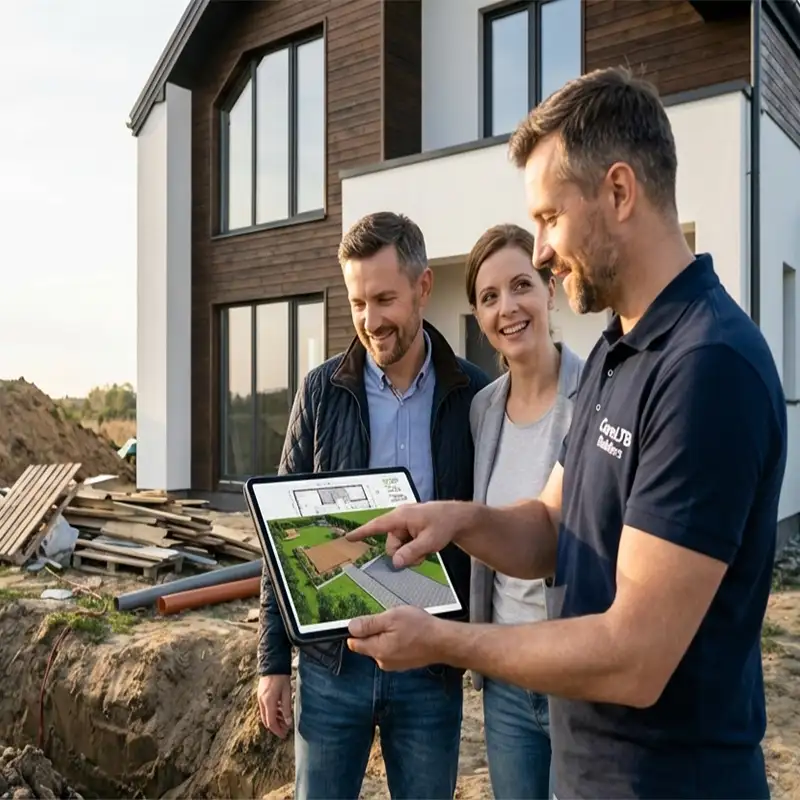 Inżynier dokonujący niwelacji terenu niwelatorem laserowym przed brukowaniem